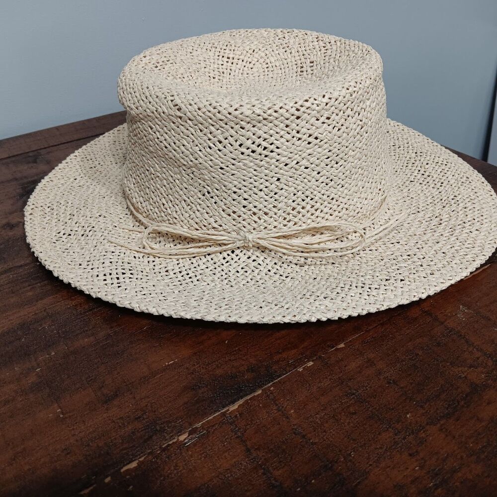 FALLS CREEK BEIGE PAPER STRAW WIDE BRIM SUN HAT WOMEN'S OS ONE SIZE - Picture 2 of 6